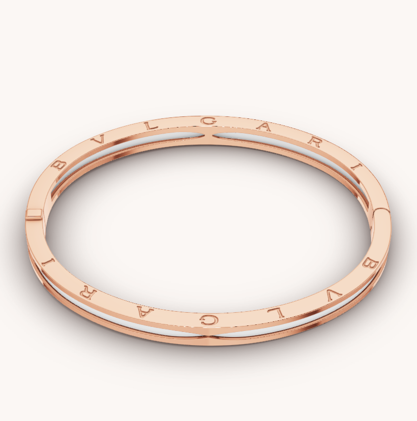 [RAFFINE]ZERO 1 PINK GOLD WITH WHITE CERAMIC BRACELET