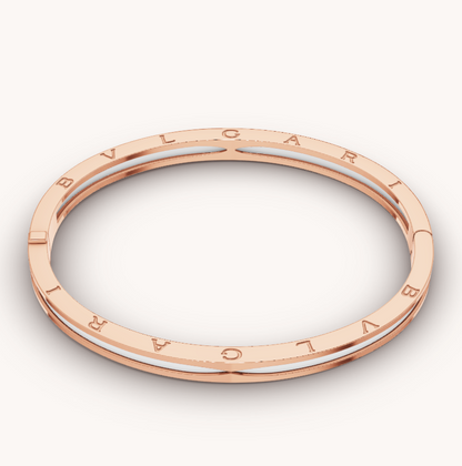 [RAFFINE]ZERO 1 PINK GOLD WITH WHITE CERAMIC BRACELET