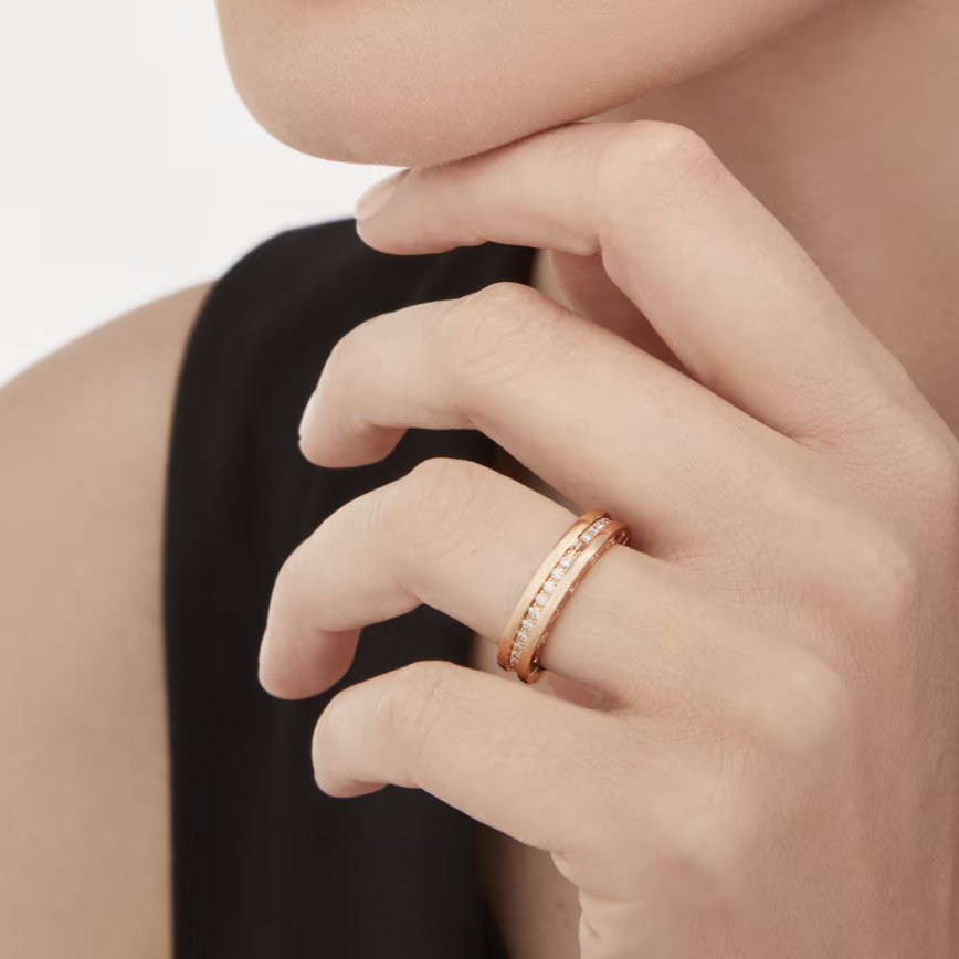 [RAFFINE]ZERO 1 ANILLO ESPIRAL CON DIAMANTES PAVÉ DE UNA BANDA