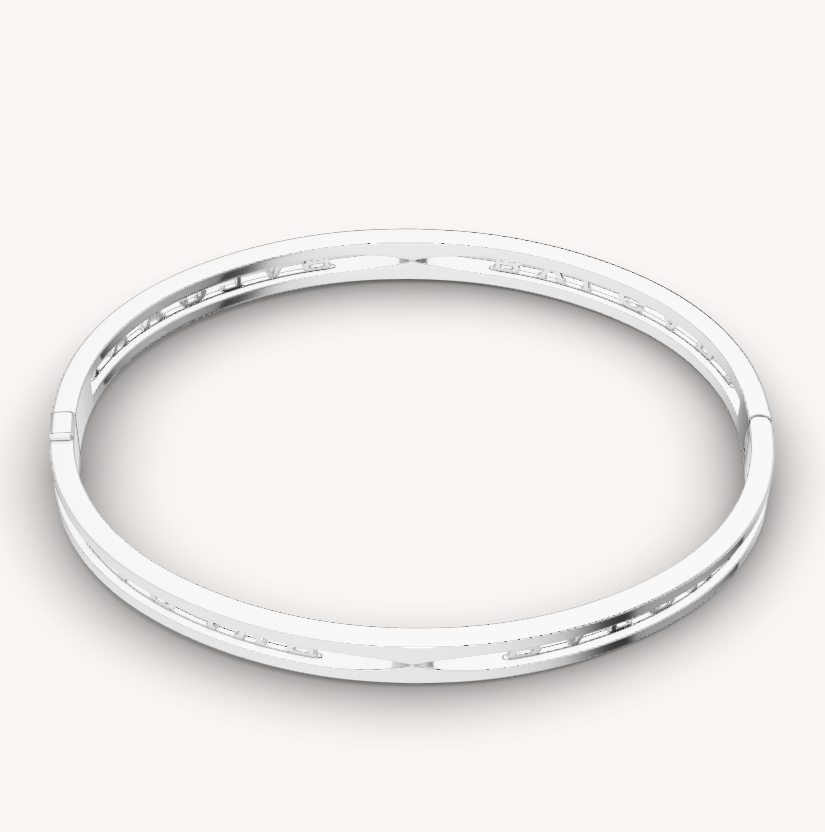 [RAFFINE]ZERO 1 SPIRAL LOGO SILVER BRACELET