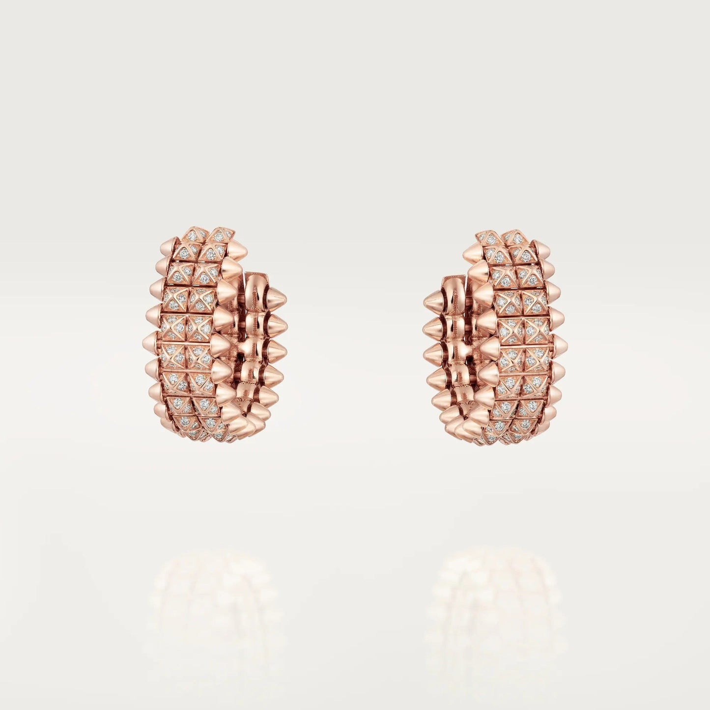 [Raffine]CLASH 9.2MM FULL DIAMOND DOUBLE ROW EARRINGS