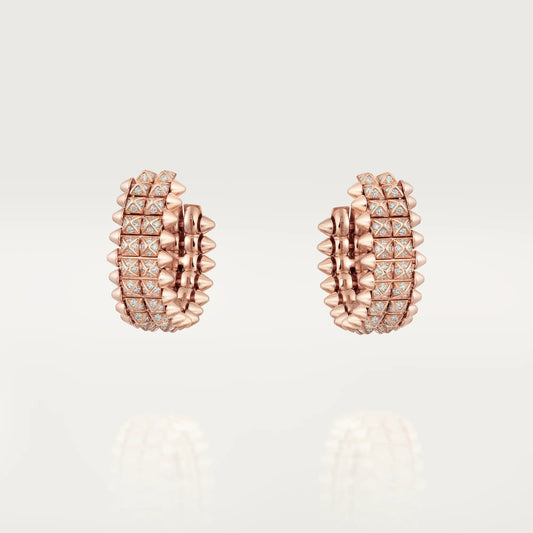 [Raffine]CLASH 9.2MM FULL DIAMOND DOUBLE ROW EARRINGS