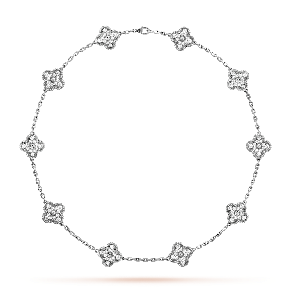 [RAFFINE]CLOVER 10 MOTIFS DIAMOND NECKLACE