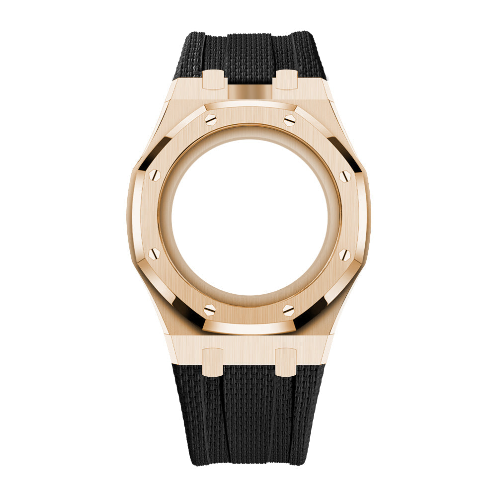 Steel Case & Fluoroelastomer Strap Full‑wrap Embedded Watch Band