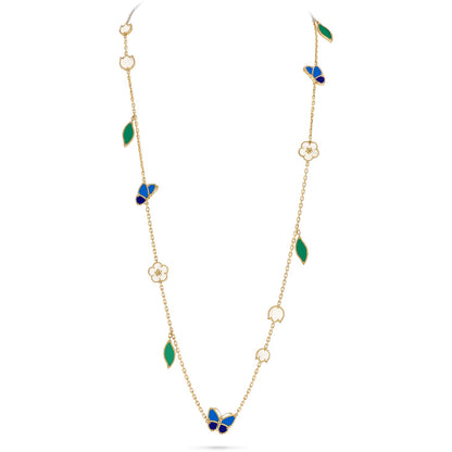 [RAFFINE]LUCKY SPRING SCHMETTERLING 15 BLUMEN-HALSKETTE