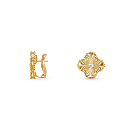 [LUXE]CLOVER 15MM MOP DIAMOND EARRINGS COLLECTION