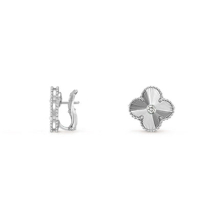 [LUXE]CLOVER SILVER 15MM MOP DIAMOND EARRINGS COLLECTION