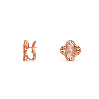 [LUXE]CLOVER 15MM MOP DIAMOND EARRINGS COLLECTION