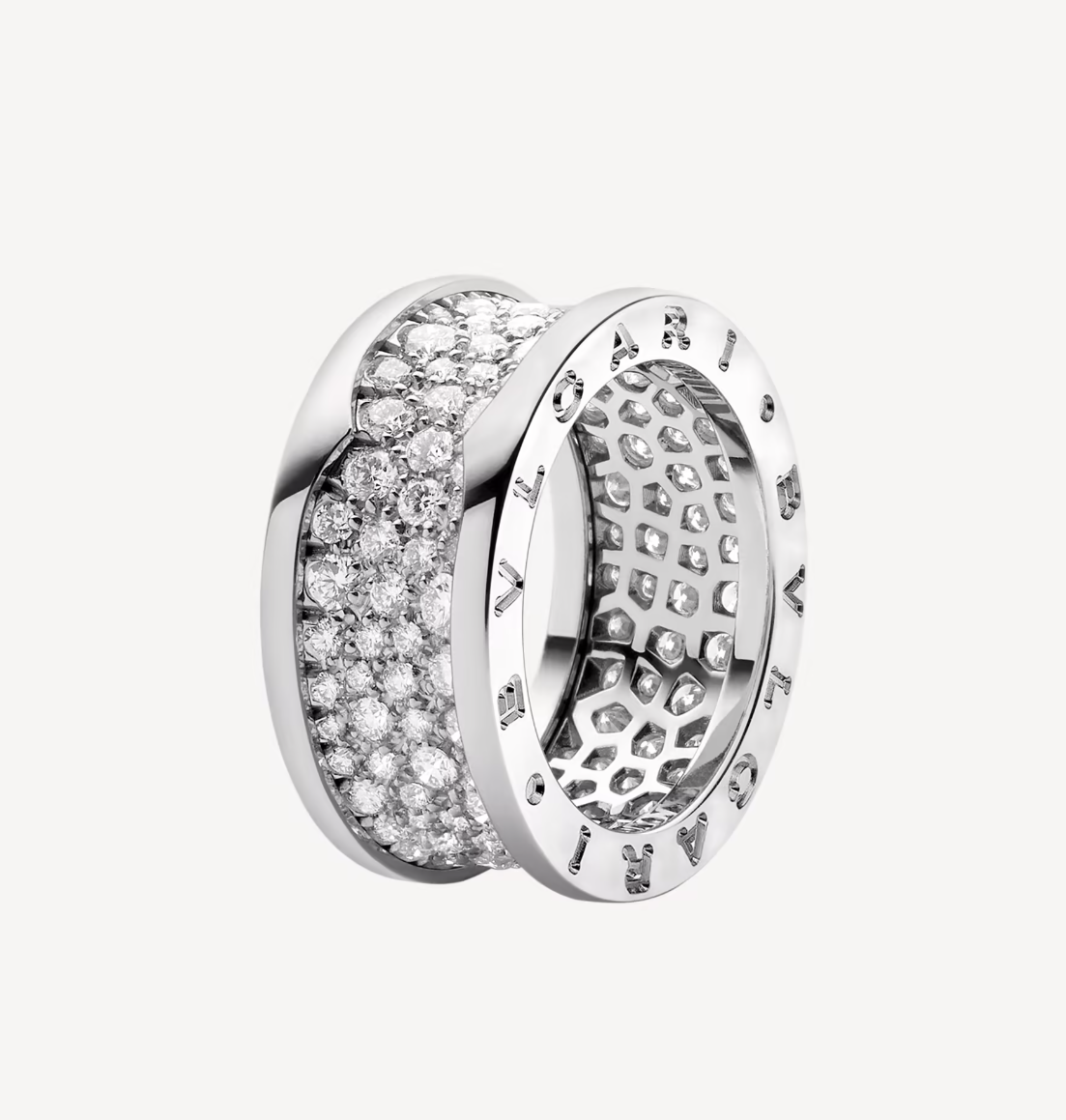 [Raffine]ZÉRO 1 AVEC DIAMANTS PAVÉS SUR L'ANNEAU SPIRALE