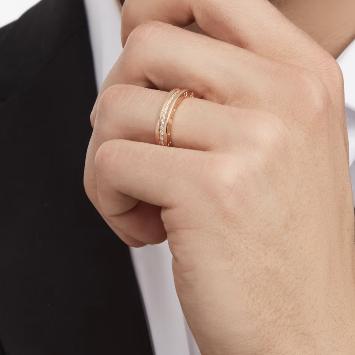 [RAFFINE]ZERO 1 ANILLO ESPIRAL CON DIAMANTES PAVÉ DE UNA BANDA