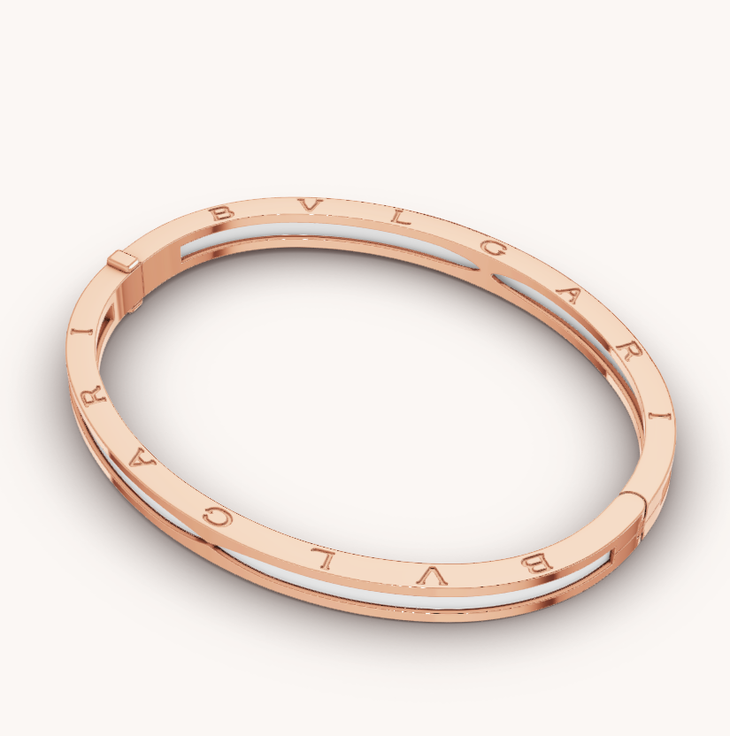 [RAFFINE]ZERO 1 PINK GOLD WITH WHITE CERAMIC BRACELET