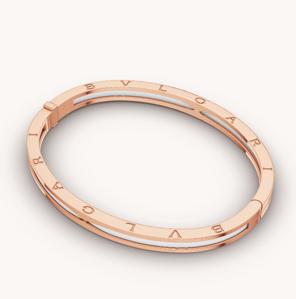 [RAFFINE]ZERO 1 PINK GOLD WITH WHITE CERAMIC BRACELET