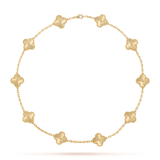 [RAFFINE]CLOVER 10 MOTIFS LASER NECKLACE