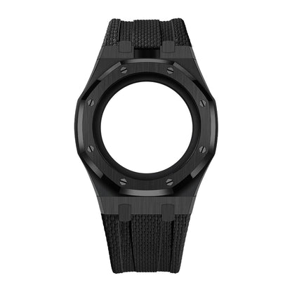 Steel Case & Fluoroelastomer Strap Full‑wrap Embedded Watch Band