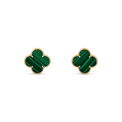 [RAFFINE]CLOVER MINI 9.5MM MALACHITE  EARRINGS