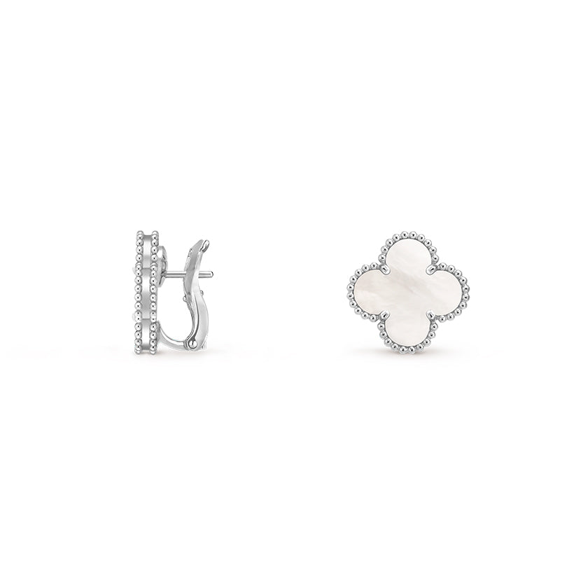 [LUXE]CLOVER SILVER 15MM MOP EARRINGS COLLECTION