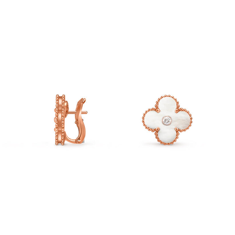 [LUXE]CLOVER 15MM MOP DIAMOND EARRINGS COLLECTION