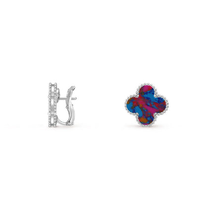[LUXE]CLOVER SILVER 15MM MOP EARRINGS COLLECTION