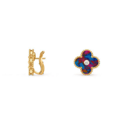 [LUXE]CLOVER 15MM MOP DIAMOND EARRINGS COLLECTION
