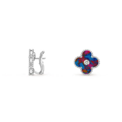[LUXE]CLOVER SILVER 15MM MOP DIAMOND EARRINGS COLLECTION