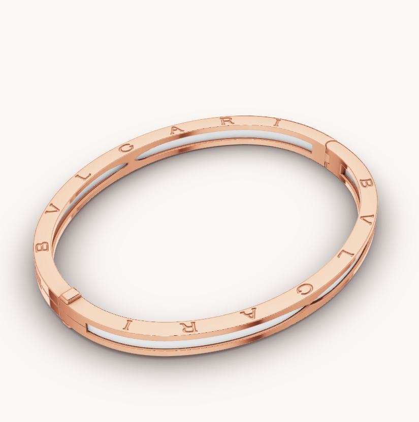 [RAFFINE]ZERO 1 PINK GOLD WITH WHITE CERAMIC BRACELET