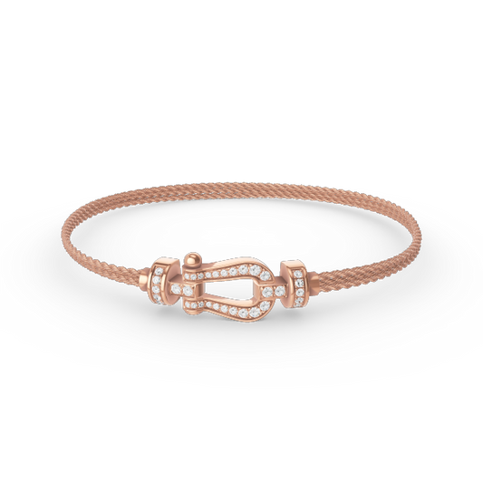 [Raffine]FORCE KLEINES HUFEISEN-DIAMANTKETTEN-SEILARMBAND