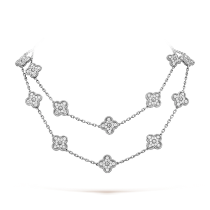 [RAFFINE]CLOVER 20 MOTIFS DIAMOND SILVER