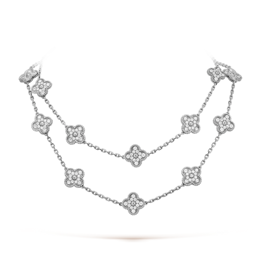 [RAFFINE]CLOVER 20 MOTIFS DIAMOND SILVER