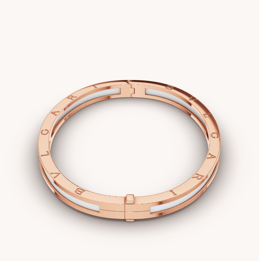 [RAFFINE]ZERO 1 PINK GOLD WITH WHITE CERAMIC BRACELET