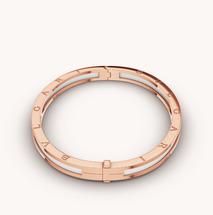 [RAFFINE]ZERO 1 PINK GOLD WITH WHITE CERAMIC BRACELET