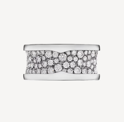 [Raffine]ZÉRO 1 AVEC DIAMANTS PAVÉS SUR L'ANNEAU SPIRALE