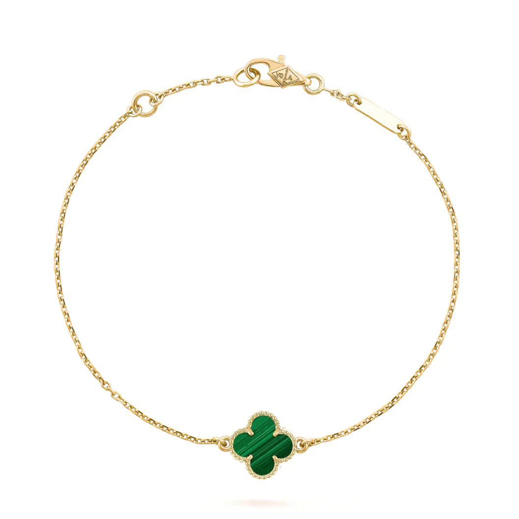 [RAFFINE]CLOVER BRACELET MALACHITE 1 MOTIF