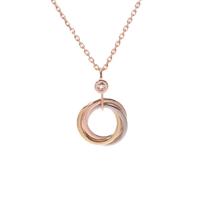 [RAFFINE] COLLAR TRINITY PLATA ORO ORO ROSA