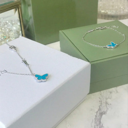 [RAFFINE]PULSERA MARIPOSA TURQUESA PLATA