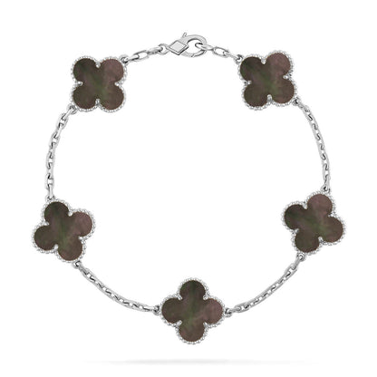 [RAFFINE] CLOVER 5 MOTIF GRAY MOP BRACELET COLLECTION