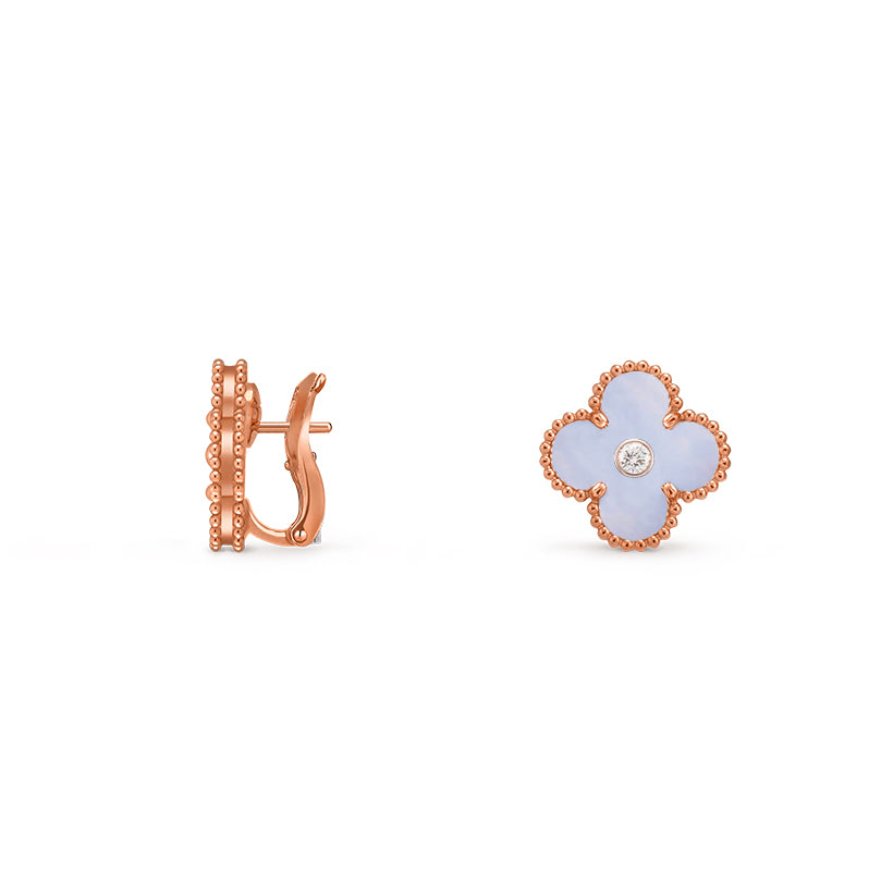 [LUXE]CLOVER 15MM MOP DIAMOND EARRINGS COLLECTION