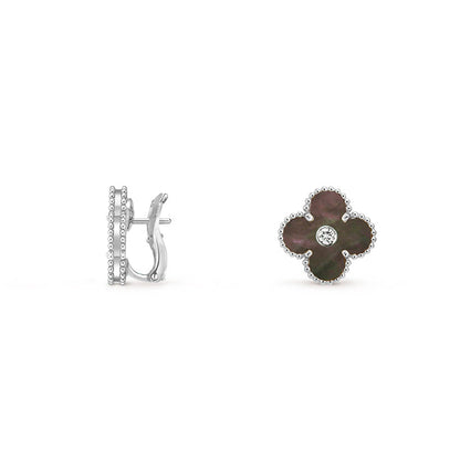 [LUXE]CLOVER SILVER 15MM MOP DIAMOND EARRINGS COLLECTION