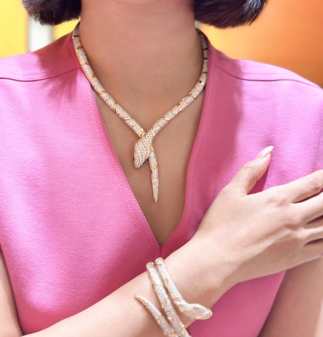 [RAFFINE]COLLAR SERPENTI DE ORO DE ALTA COSTURA 