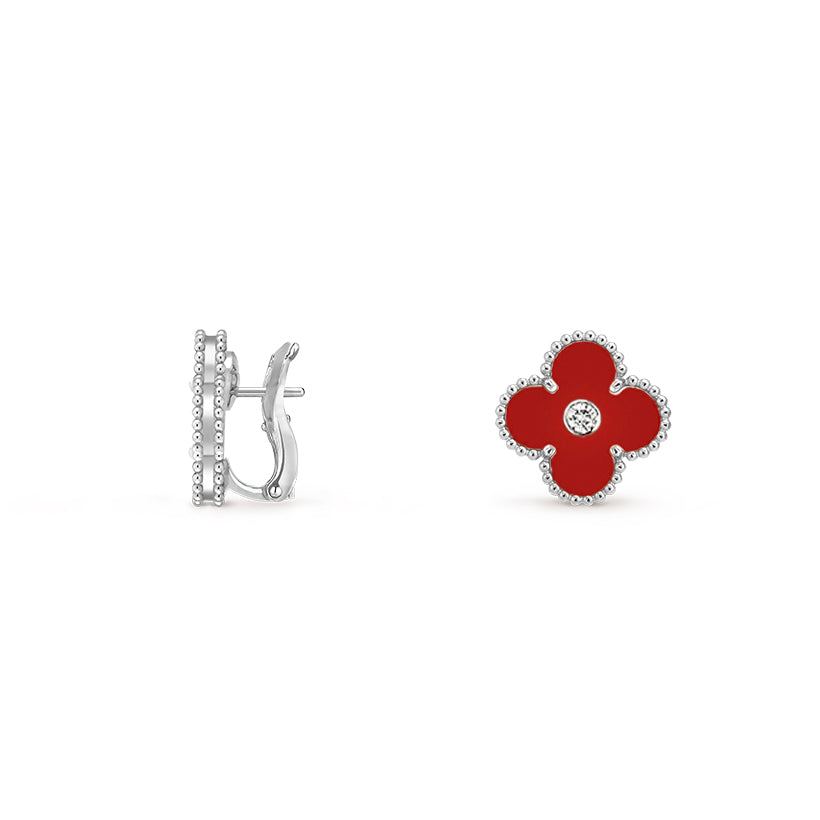 [LUXE]CLOVER SILVER 15MM MOP DIAMOND EARRINGS COLLECTION