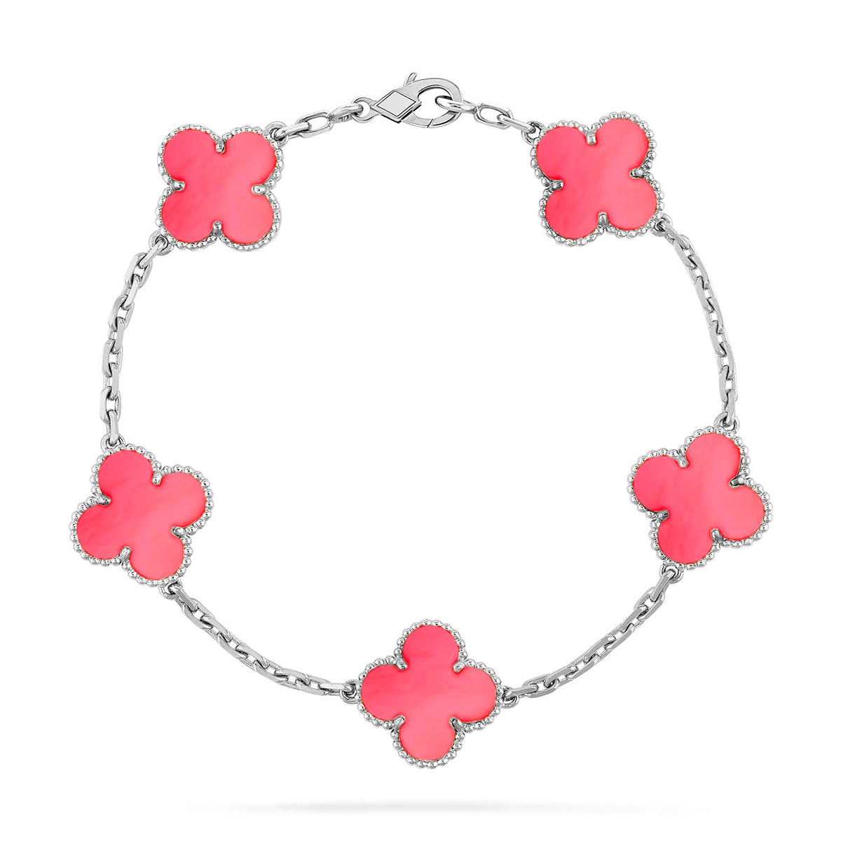 [RAFFINE] CLOVER 5 MOTIFS  PINK MOP BRACELET COLLECTION