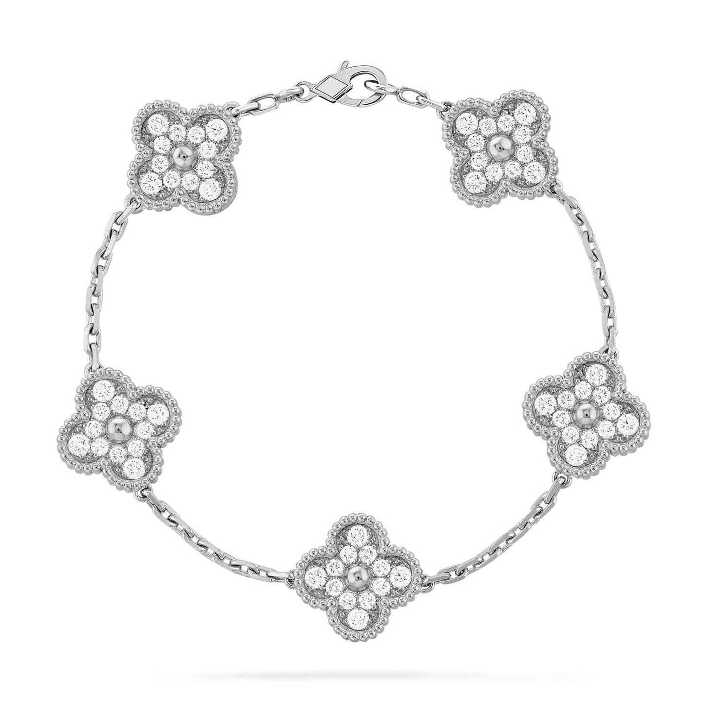 [RAFFINE] CLOVER 5 MOTIF FULL DIAMOND BRACELET COLLECTION