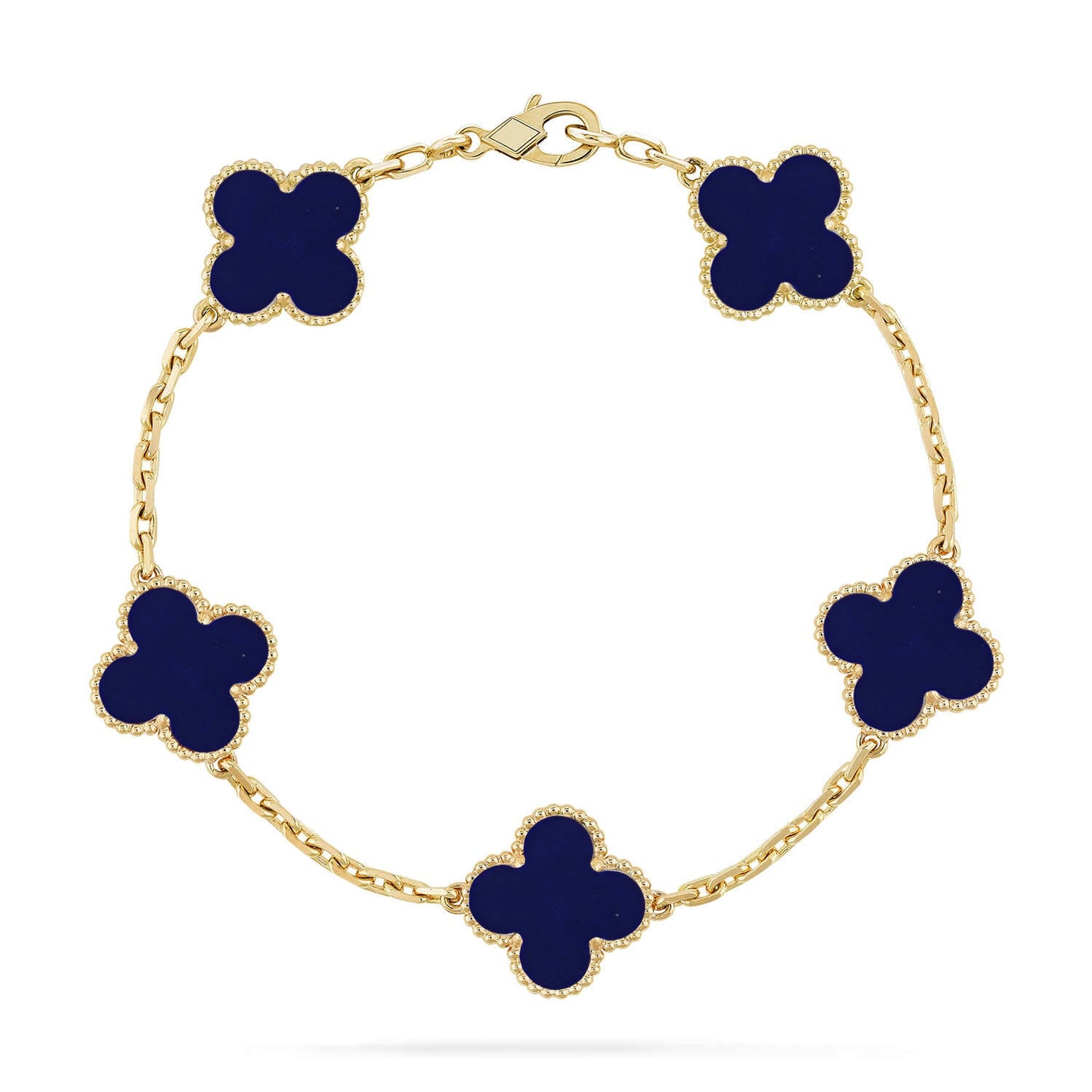 [RAFFINE]CLOVER 5 MOTIF LAPIS LAZULI BRACELET COLLECTION