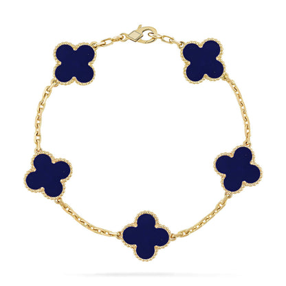 [RAFFINE]CLOVER 5 MOTIF LAPIS LAZULI BRACELET COLLECTION