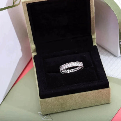 [RAFFINE] ANILLO DE PLATA CON DIAMANTES Y PERLEE