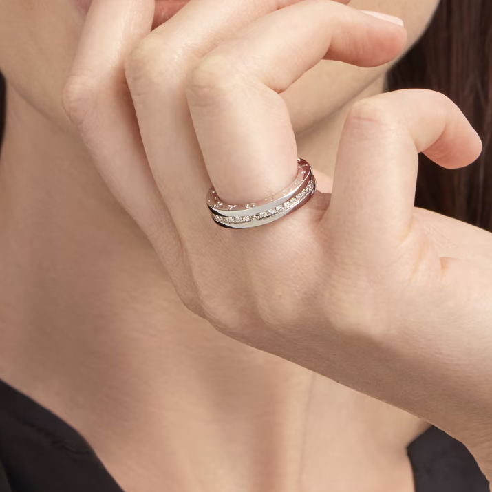 [RAFFINE]ZERO 1 ANILLO ESPIRAL CON DIAMANTES PAVÉ DE UNA BANDA