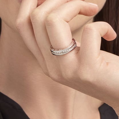 [RAFFINE]ZERO 1 ANILLO ESPIRAL CON DIAMANTES PAVÉ DE UNA BANDA