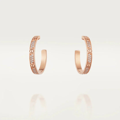 [RAFFINE]LOVE DIAMOND PINK GOLD HOOP EARRINGS
