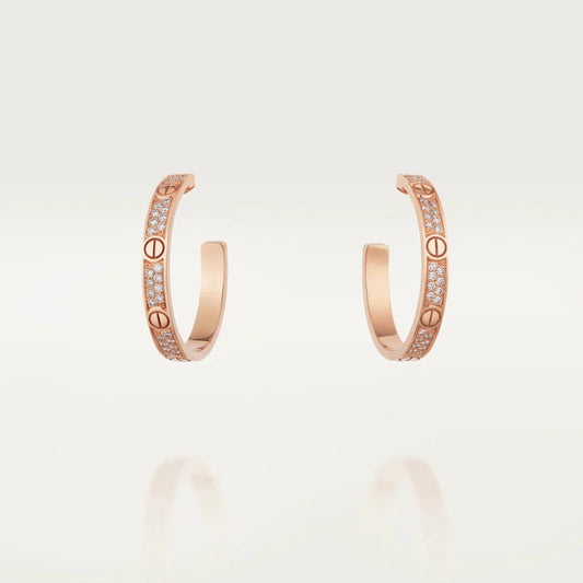[Raffine]LOVE EARRINGS 3.6MM DIAMOND PAVED