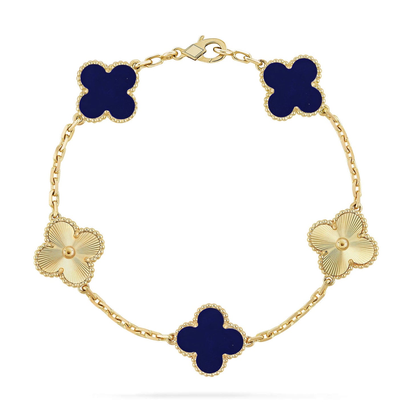 [RAFFINE]CLOVER 5 MOTIF LAPIS LAZULI BRACELET COLLECTION