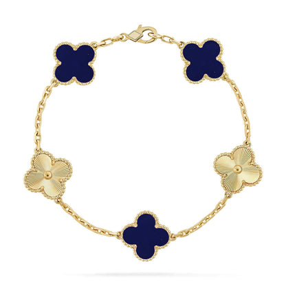 [RAFFINE]CLOVER 5 MOTIF LAPIS LAZULI BRACELET COLLECTION